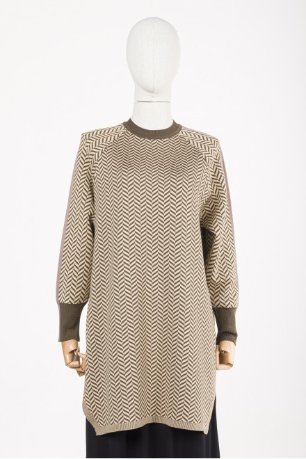 KNITWEAR V TUNIC /HAKİ 6766