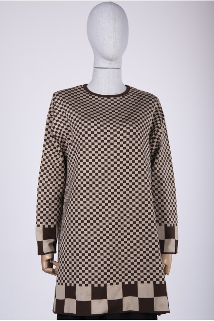 CUBE TUNIC / BROWN-BEIGE 6873