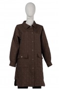 6879 QUILTED LONG SHIRT / BROWN