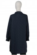 6879 QUILTED LONG SHIRT / NAVY BLUE