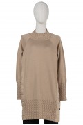 6884 QUILTED KNITWEAR / CAMEL