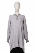  6899 KNITWEAR FABRIC TUNIC / GRAY