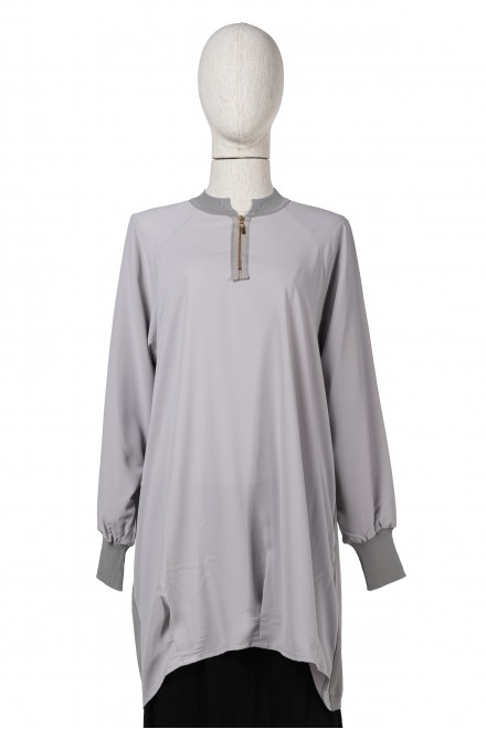  6899 KNITWEAR FABRIC TUNIC / GRAY