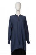  6899 KNITWEAR FABRIC TUNIC / INDIGO