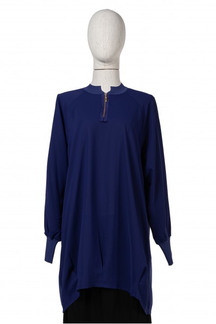  6899 KNITWEAR FABRIC TUNIC /PURPLE BLUE