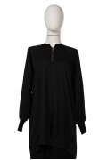  6899 KNITWEAR FABRIC TUNIC /BLACK