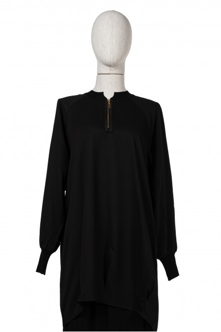  6899 KNITWEAR FABRIC TUNIC /BLACK