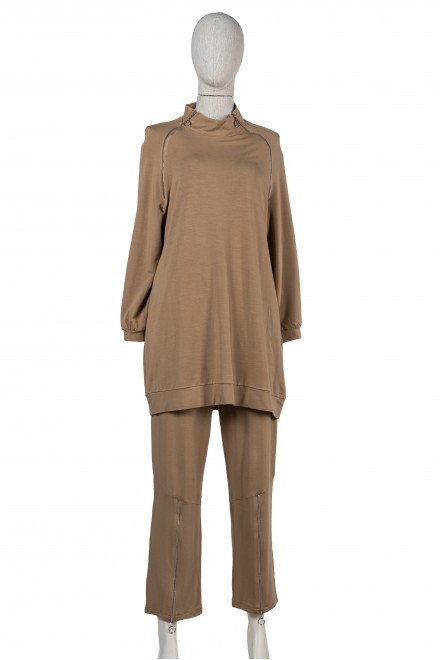 6956 ZIPPERED TRACKSUIT / CAMEL